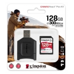 Kingston 128GB Canvas React Plus SD (SDXC) Card UHS-II, U3, V90, 300MB/s R, 260MB/s W