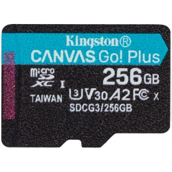 Kingston 256GB Canvas Go Plus Micro SD (SDXC) Card U3, V30, A2, 170MB/s R, 90MB/s W