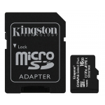 Kingston 16GB Canvas Select Plus Micro SD (SDHC) Card U1, V10, A1, 100MB/s R, 10MB/s W