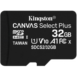 Kingston 32GB Canvas Select Plus Micro SD (SDHC) Card U1, V10, A1, 100MB/s R, 10MB/s W